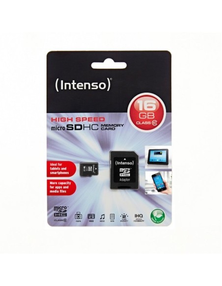 Intenso 3413470 Micro SD clase 10 16GB c/adapt