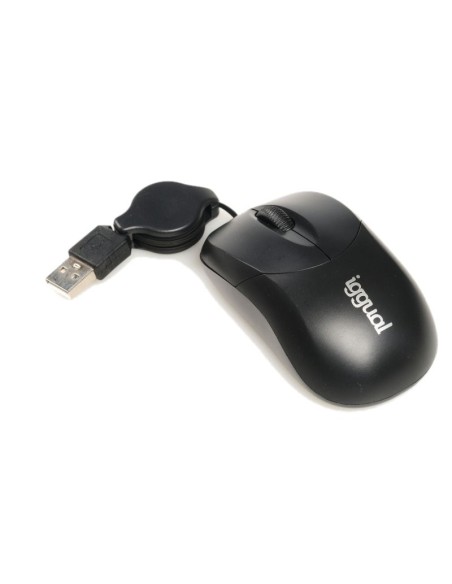 iggual Ratón retráctil COM-BASIC-800DPI negro