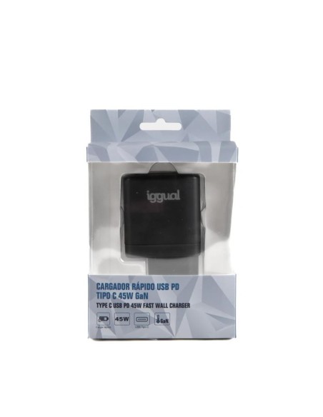 iggual Cargador rápido USB PD tipo C 45W GaN