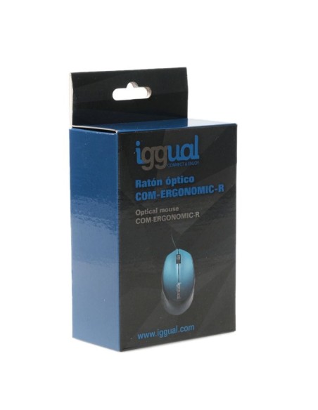 iggual Ratón óptico COM-ERGONOMIC-R-800DPI azul