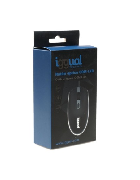 iggual Ratón óptico COM-LED-1600DPI negro
