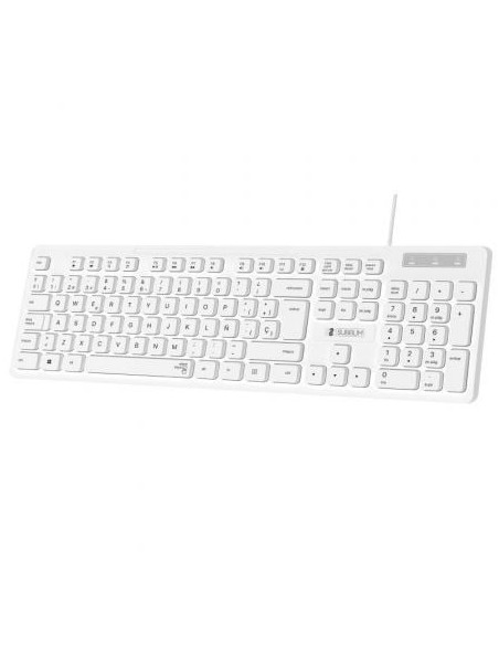 Teclado Subblim Business Slim Silencioso/ Blanco
