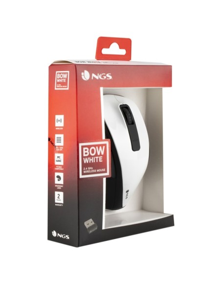 NGS Ratón Inalámbrico 2.4 GHz BOWWHITE 16000DPI Bl