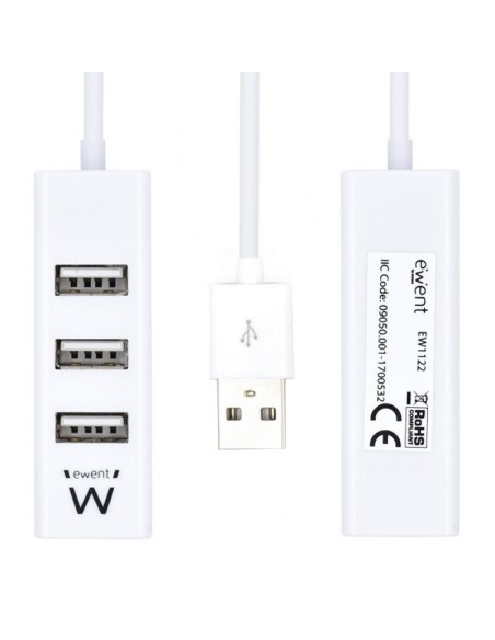 EWENT EW1122 MINI-HUB USB 4 PUERTOS BLANCO