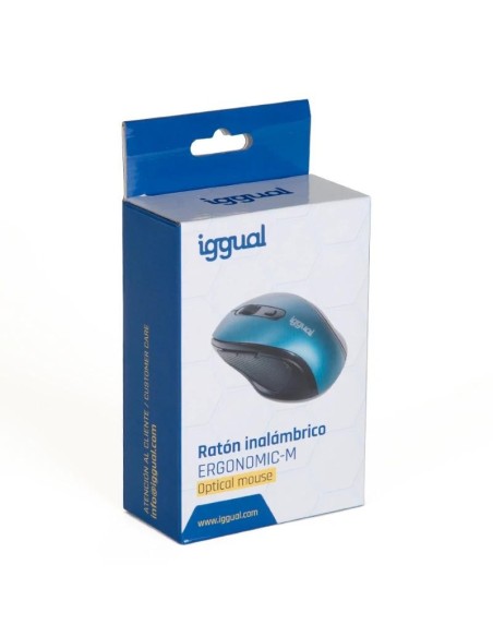 iggual Ratón inalámbrico ERGONOMIC-M-1600DPI azul