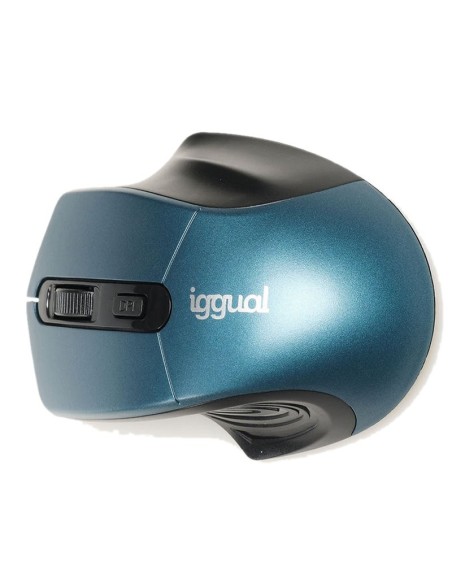 iggual Ratón inalámbrico ERGONOMIC-L-1600DPI azul