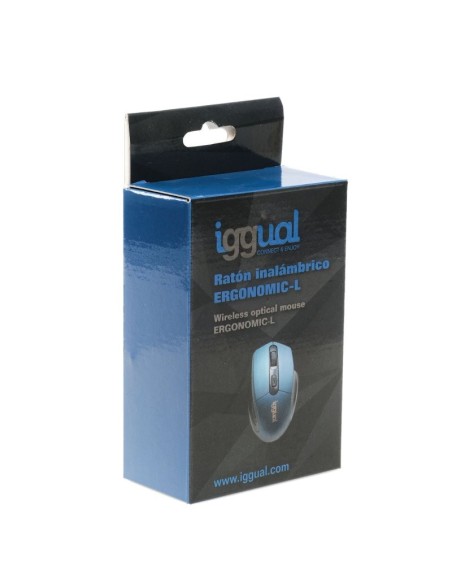 iggual Ratón inalámbrico ERGONOMIC-L-1600DPI azul