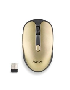 NGS Raton Inalambrico Recargable Silencioso Dorado