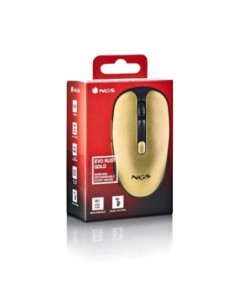 NGS Raton Inalambrico Recargable Silencioso Dorado 2