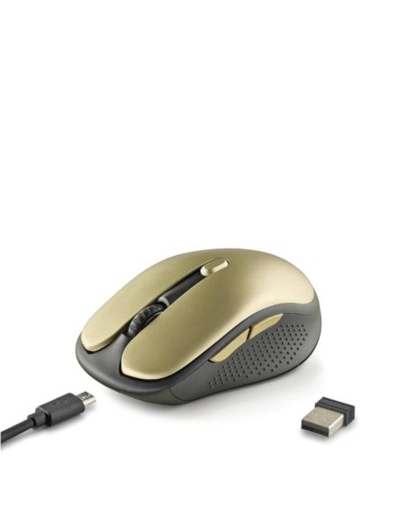 NGS Raton Inalambrico Recargable Silencioso Dorado