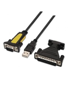 Cable Conversor impresora Aisens A104-0039/ USB Macho - DB9 Macho/ 1.8m/ Negro