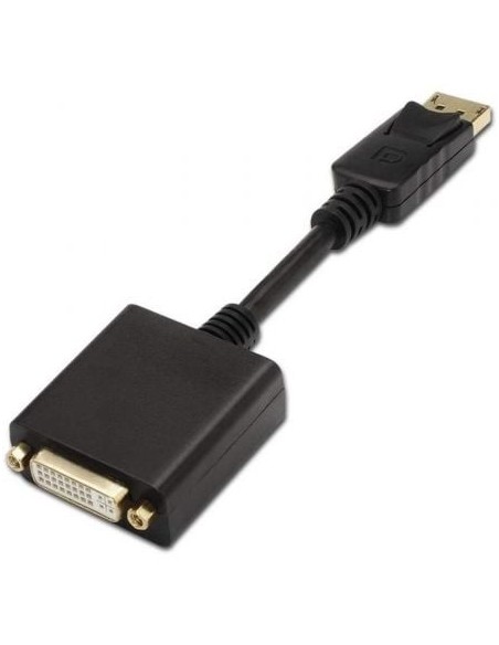 Cable Conversor Aisens A125-0133/ DisplayPort Macho - DVI Hembra/ 15cm/ Negro