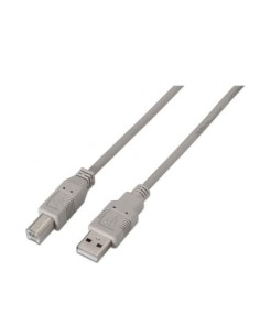 Cable USB 2.0 Impresora Aisens A101-0003/ USB Tipo-B Macho - USB Macho/ Hasta 2.5W/ 60Mbps/ 3m/ Beige