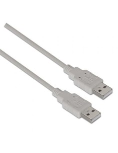 Cable USB 2.0  Aisens A101-0021/ USB Macho - USB Macho/ Hasta 2.5W/ 60Mbps/ 1m/ Beige