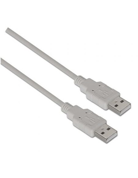 Cable USB 2.0  Aisens A101-0021/ USB Macho - USB Macho/ Hasta 2.5W/ 60Mbps/ 1m/ Beige