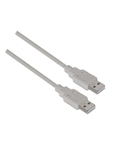 Cable USB 2.0 Aisens A101-0022/ USB Macho - USB Macho/ Hasta 2.5W/ 60Mbps/ 2m/ Beige