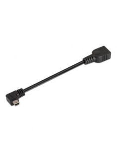 Cable USB 2.0 Aisens A101-0034/ MiniUSB Macho - USB Hembra/ Hasta 2.5W/ 60Mbps/ 15cm/ Negro