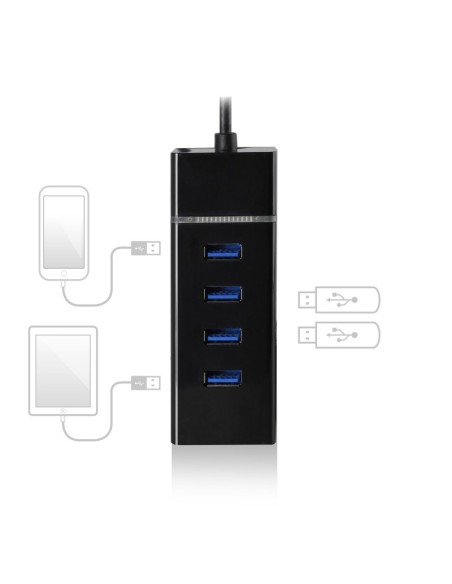 Ewent E1137 HUB USB TIPO C 4 PUEROS USB 3.1