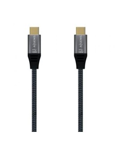 Cable USB 3.2 Tipo-C Aisens A107-0634 20GBPS 5A 100W/ USB Tipo-C Macho - USB Tipo-C Macho/ Hasta 100W/ 2500Mbps/ 2m/ Gris