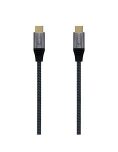 Cable USB 3.2 Tipo-C Aisens A107-0672 20GBPS 100W/ USB Tipo-C Macho - USB Tipo-C Macho/ Hasta 100W/ 2500Mbps/ 1.5m/ Gris
