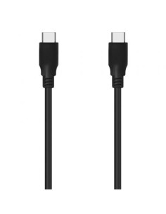 Cable USB 3.2 Tipo-C Aisens A107-0704 20GBPS 5A 100W/ USB Tipo-C Macho - USB Tipo-C Macho/ Hasta 100W/ 2500Mbps/ 2m/ Negro