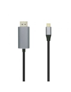Cable DisplayPort Aisens A109-0395/ USB Tipo-C Macho - DisplayPort Macho/ Hasta 27W/ 1250Mbps/ 1.8m/ Negro