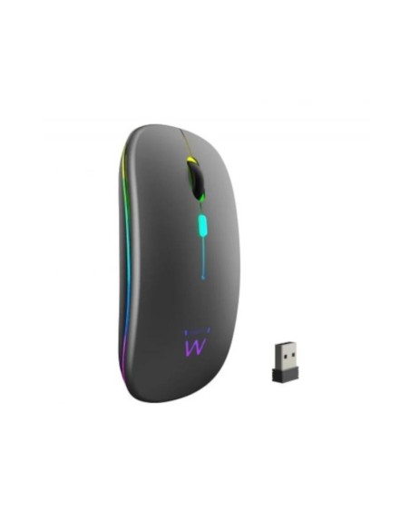 EWENT Ratón Inalámbrico Recarg. Dual  BT/WIFI. RGB