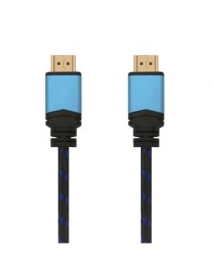 Cable HDMI 2.0 4K Aisens A120-0356 V2/ HDMI Macho - HDMI Macho/ Hasta 10W/ 2250Mbps/ 1m/ Negro/ Azul