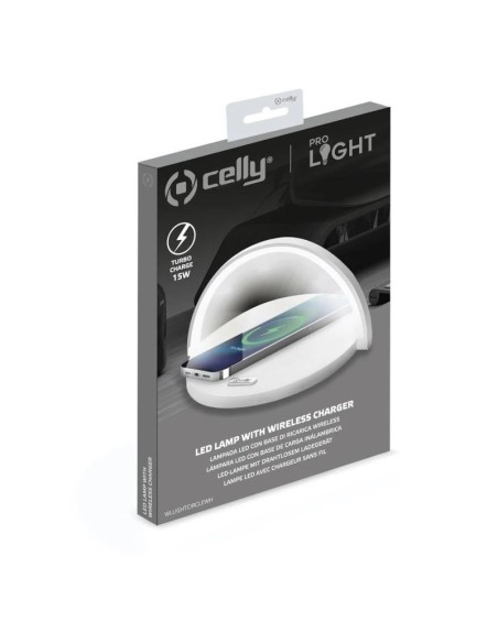 Celly Cargador inalambrico con Lampara Led blanco