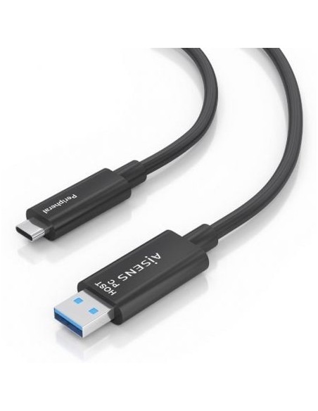 Cable USB 3.2 Tipo-C AOC Aisens A157-0925/ USB Tipo-C Macho - USB Macho/ 10Gbps/ 15m/ Negro