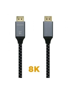 Cable DisplayPort 1.4 8K Aisens A149-0435/ DisplayPort Macho - DisplayPort Macho/ 1m/ Negro Gris