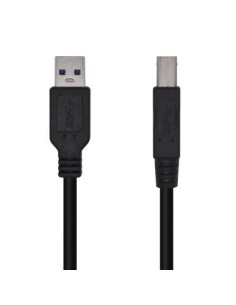 Cable USB 3.0 Impresora Aisens A105-0444/ USB Tipo-B Macho - USB Macho/ 2m/ Negro