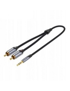 Cable Estéreo Vention BCNBJ/ Jack 3.5 Macho - 2x RCA Macho/ 5m/ Gris