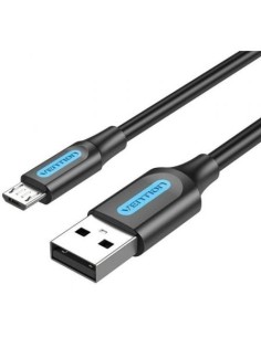 Cable USB 2.0 Vention COLBH/ USB Macho - MicroUSB Macho/ Hasta 60W/ 480Mbps/ 2m/ Negro