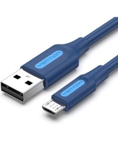 Cable USB 2.0 Vention COLLF/ USB Macho - MicroUSB Macho/ Hasta 60W/ 480Mbps/ 1m/ Azul