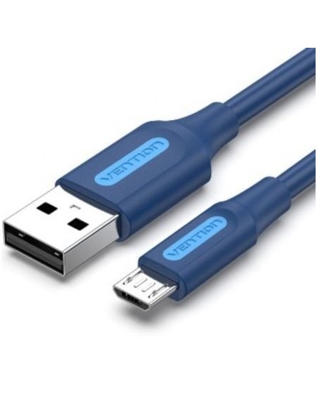 Cable USB 2.0 Vention COLLG/ USB Macho - MicroUSB Macho/ Hasta 60W/ 480Mbps/ 1.5m/ Azul