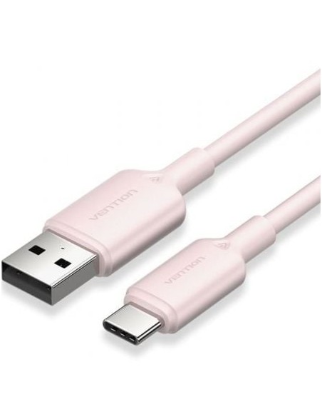 Cable USB 2.0 Tipo-C Vention CTQPH/ USB Tipo-C Macho - USB Macho/ Hasta 60W/ 480Mbps/ 2m/ Rosa