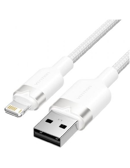Cable USB Lightning Vention LANWH/ USB Macho - Lightning Macho/ 480Mbps/ 2m/ Blanco