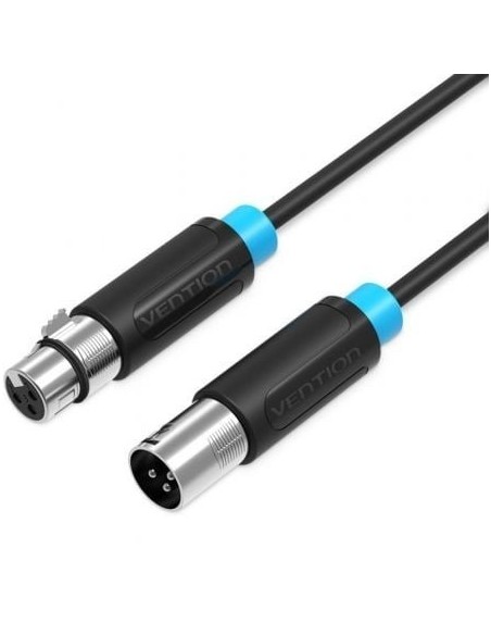Cable Estéreo Vention BBFBF/ XLR Macho - XLR Hembra/ 1m/ Negro