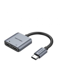 Conversor USB Tipo-C Vention BGZHA/ USB Tipo-C Macho - 2x USB Tipo-C Hembra (Audio y Carga)