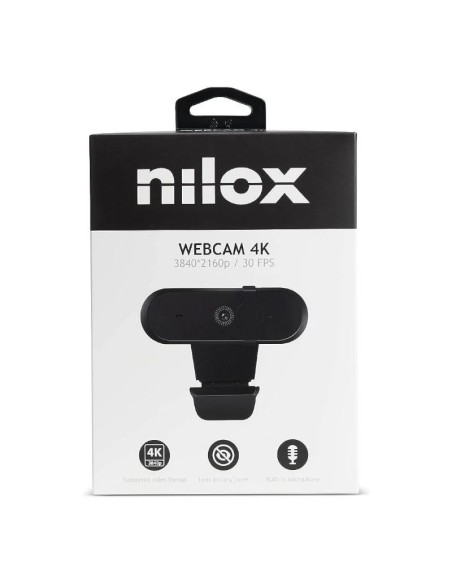 Nilox Webcam 4k. Enfoque Auto Negro