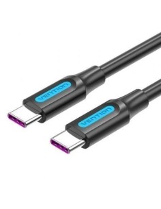 Cable USB 2.0 Tipo-C Vention COTBH USB Tipo-C Macho - USB Tipo-C Macho/ Hasta 100W/ 480Mbps/ 2m/ Negro