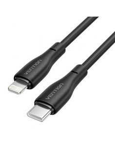 Cable USB Tipo-C Lightning Vention H28BF/ USB Tipo-C Macho - Lightning Macho/ 27W/ 480Mbps/ 1m/ Negro