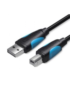 Cable USB 2.0 Impresora Vention VAS-A16-B500/ USB Tipo-B Macho - USB Macho/ 480Mbps/ 5m/ Negro