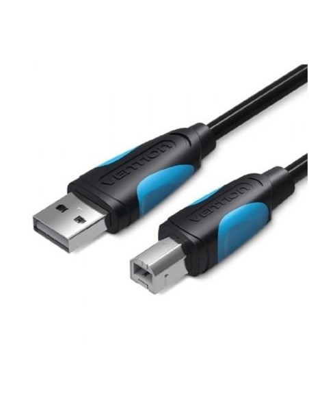Cable USB 2.0 Impresora Vention VAS-A16-B800/ USB Tipo-B Macho - USB Macho/ 480Mbps/ 8m/ Negro