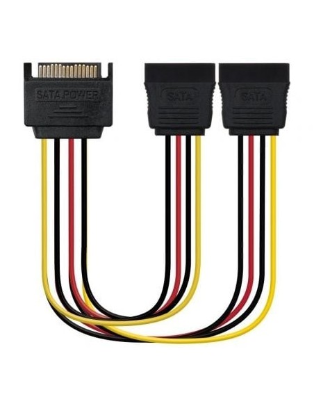 Adaptador de Alimentación Nanocable 10.19.0104/ SATA Macho - 2x SATA Hembra/ 30cm