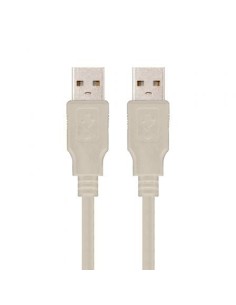Cable USB 2.0 Nanocable 10.01.0303/ USB Macho - USB Macho/ 2m/ Beige