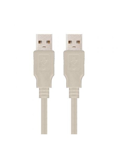 Cable USB 2.0 Nanocable 10.01.0303/ USB Macho - USB Macho/ 2m/ Beige