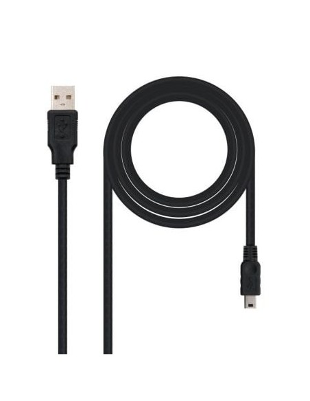 Cable USB 2.0 Nanocable 10.01.0400/ USB Macho - MiniUSB Macho/ 50cm/ Negro