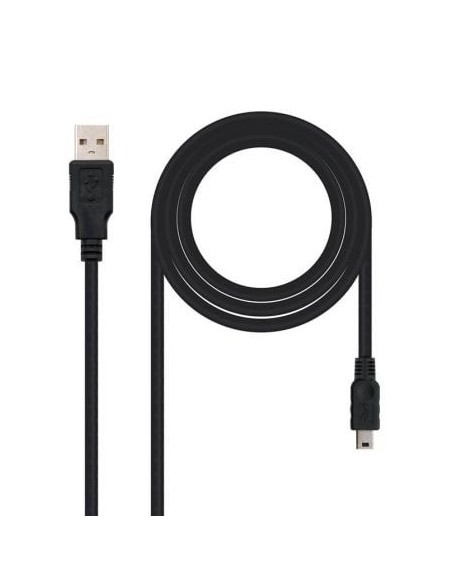 Cable USB 2.0 Nanocable 10.01.0402/ USB Macho - MiniUSB Macho/ 1.8m/ Negro